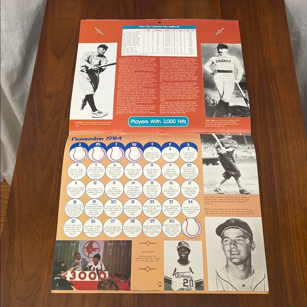 Vintage 1984 Macmillan baseball calendar